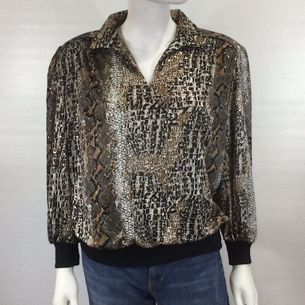 Vintage Tops n Tops Miami Animal Print